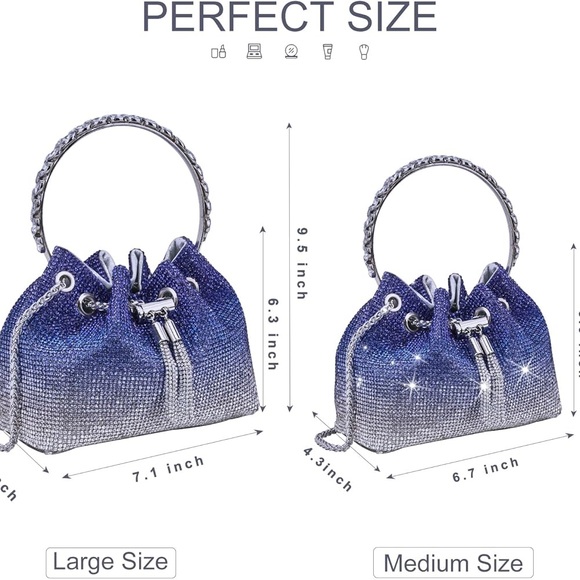 NEW Sparkling Bling Swarovski Crystal Rhinestone Bag Clutch Purse +FREE … - Picture 9 of 13